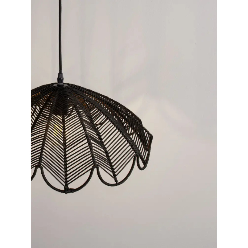 Lampa wisząca rattanowa boho Senjo 42cm czarna