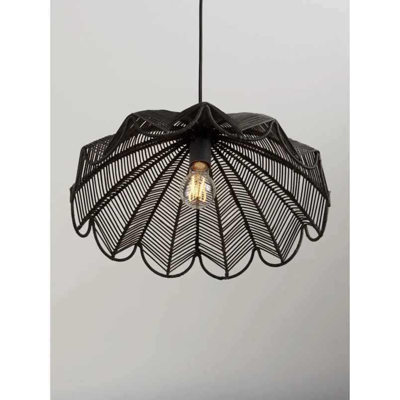 Lampa wisząca rattanowa boho Senjo 42cm czarna