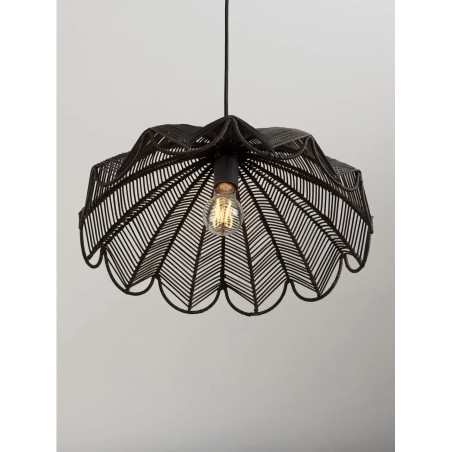 Lampa wisząca rattanowa boho Senjo 42cm czarna