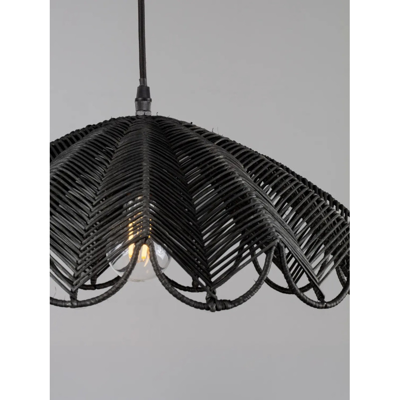 Lampa wisząca rattanowa boho Senjo 42cm czarna