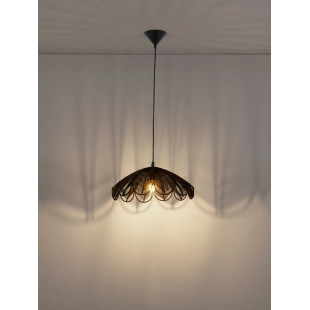 Lampa wisząca rattanowa boho Senjo 42cm czarna