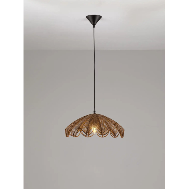 Lampa wisząca rattanowa boho Senjo 42cm brązowa