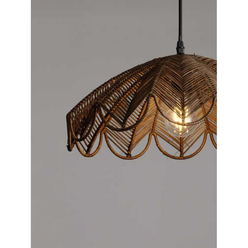 Lampa wisząca rattanowa boho Senjo 42cm brązowa