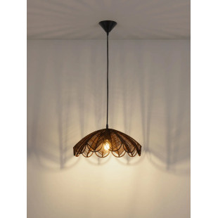 Lampa wisząca rattanowa boho Senjo 42cm brązowa