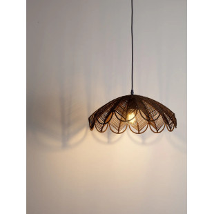 Lampa wisząca rattanowa boho Senjo 42cm brązowa