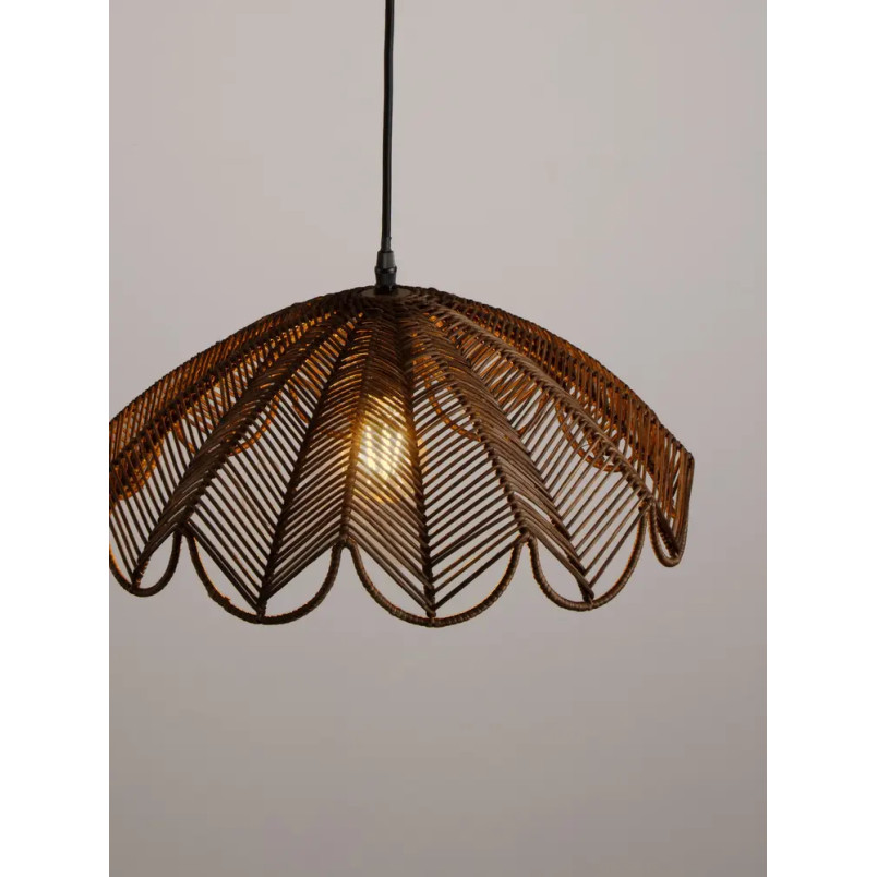 Lampa wisząca rattanowa boho Senjo 42cm brązowa