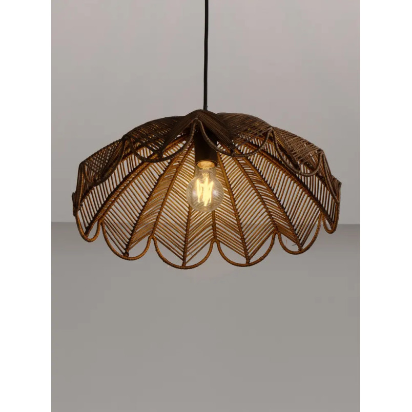 Lampa wisząca rattanowa boho Senjo 42cm brązowa