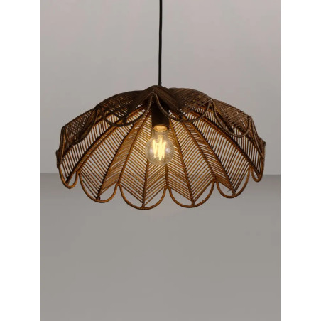 Lampa wisząca rattanowa boho Senjo 42cm brązowa