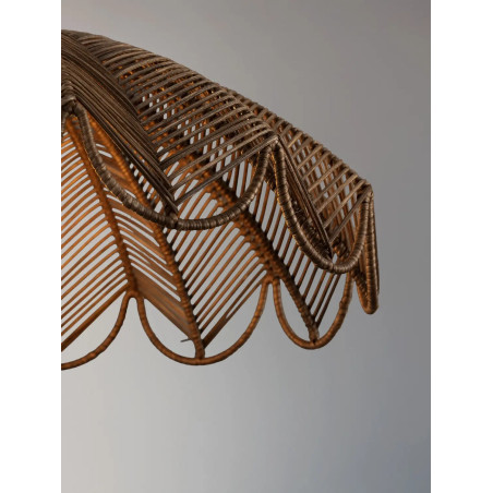 Lampa wisząca rattanowa boho Senjo 42cm brązowa