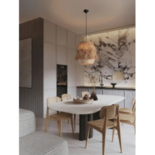 Duża lampa rattanowa w stylu boho Koryu 50cm