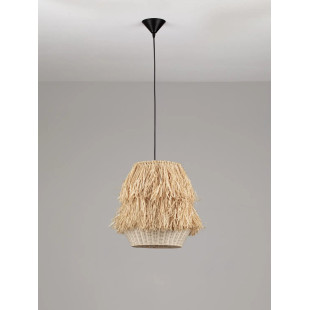 Duża lampa rattanowa w stylu boho Koryu 50cm