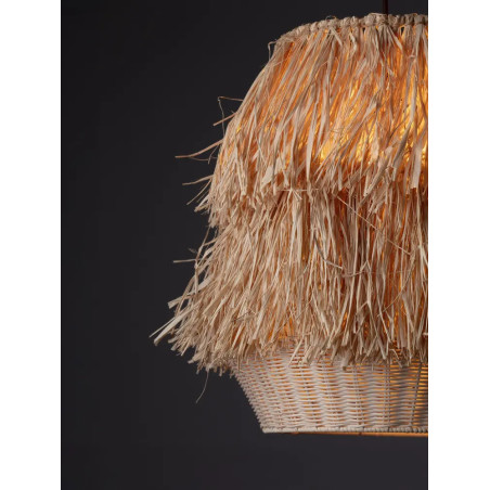 Duża lampa rattanowa w stylu boho Koryu 50cm