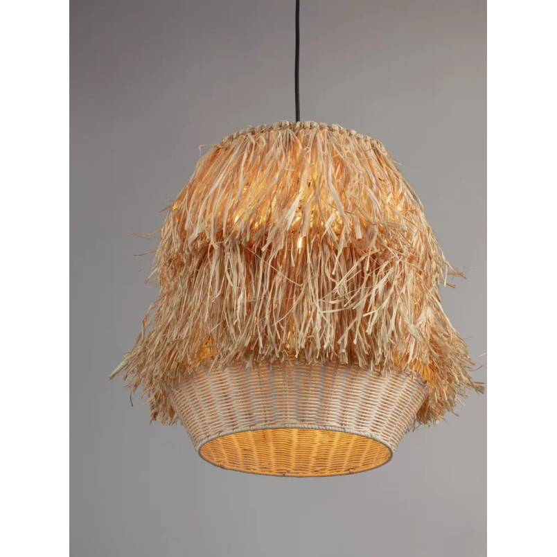 Duża lampa rattanowa w stylu boho Koryu 50cm