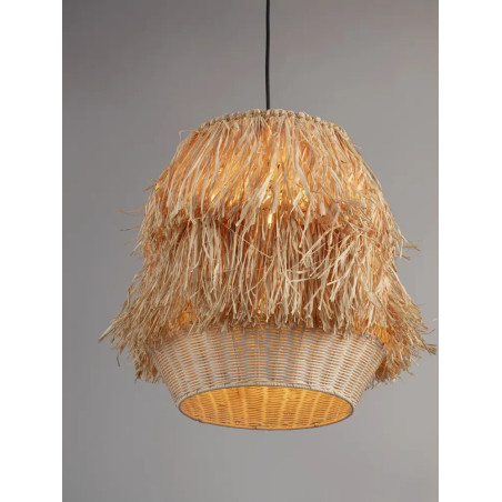 Duża lampa rattanowa w stylu boho Koryu 50cm