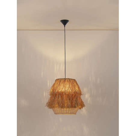 Duża lampa rattanowa w stylu boho Koryu 50cm