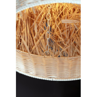 Duża lampa rattanowa w stylu boho Koryu 50cm