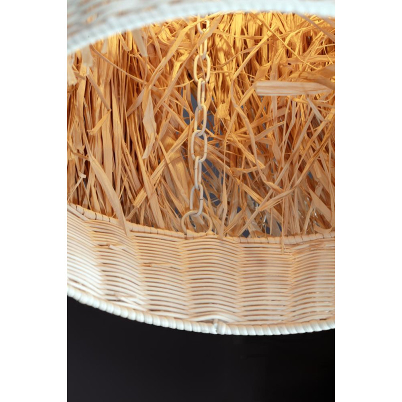 Duża lampa rattanowa w stylu boho Koryu 50cm