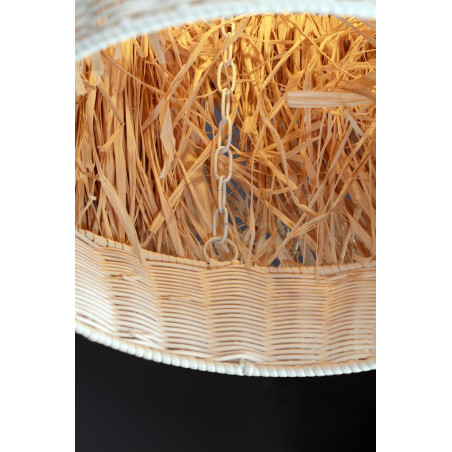 Duża lampa rattanowa w stylu boho Koryu 50cm