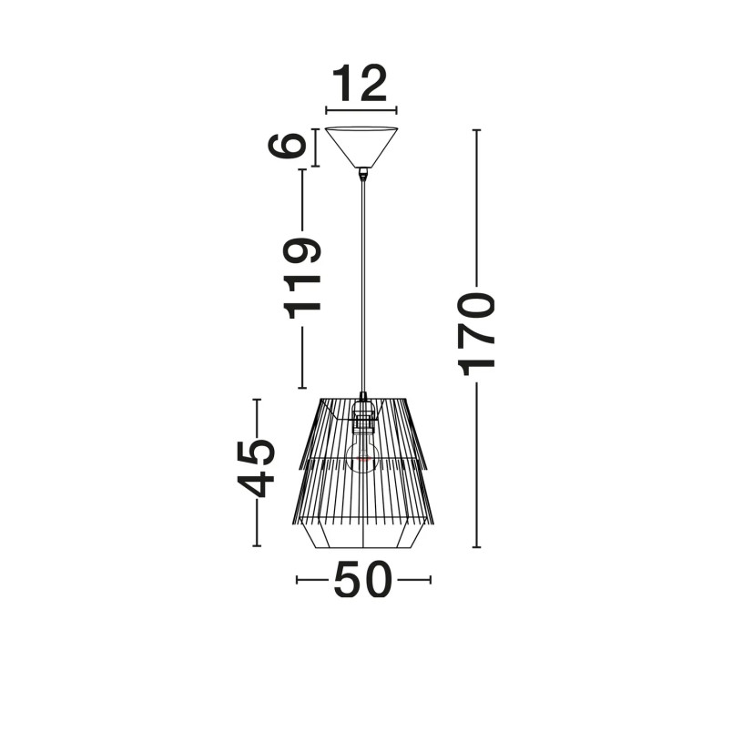Duża lampa rattanowa w stylu boho Koryu 50cm