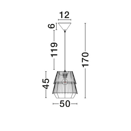 Duża lampa rattanowa w stylu boho Koryu 50cm