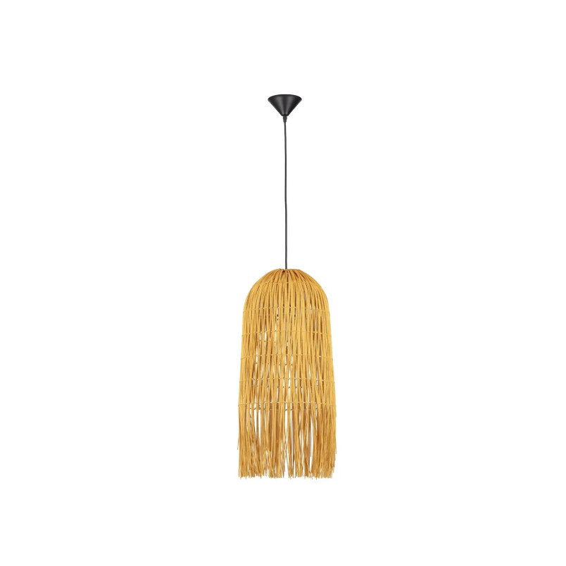 Lampa wisząca rattanowa w wysokim kloszem boho Yaman 29cm H67cm
