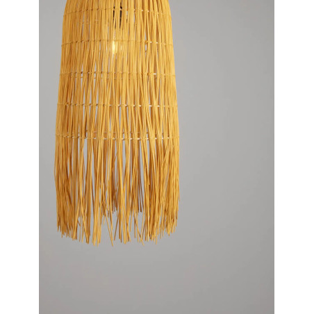 Lampa wisząca rattanowa w wysokim kloszem boho Yaman 29cm H67cm