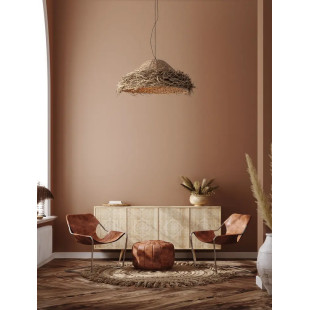 Duża lampa wisząca boho z trawy morskiej Nizza 86cm