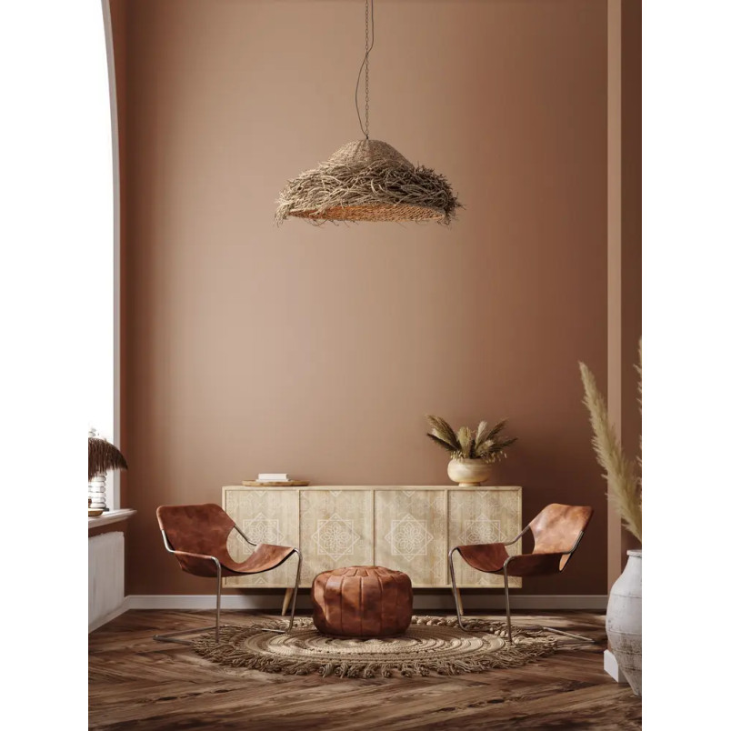 Duża lampa wisząca boho z trawy morskiej Nizza 86cm