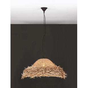 Duża lampa wisząca boho z trawy morskiej Nizza 86cm