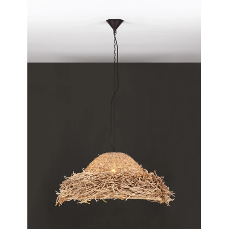 Duża lampa wisząca boho z trawy morskiej Nizza 86cm