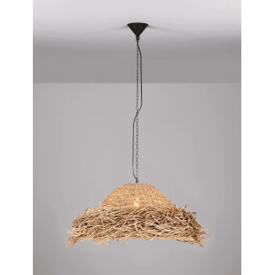 Duża lampa wisząca boho z trawy morskiej Nizza 86cm