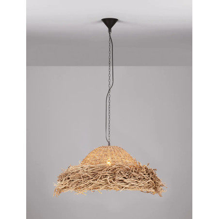 Duża lampa wisząca boho z trawy morskiej Nizza 86cm