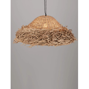 Duża lampa wisząca boho z trawy morskiej Nizza 86cm