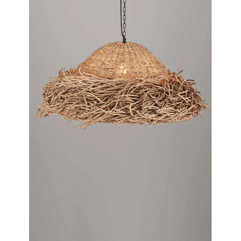 Duża lampa wisząca boho z trawy morskiej Nizza 86cm