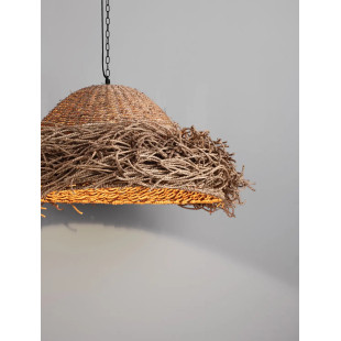 Duża lampa wisząca boho z trawy morskiej Nizza 86cm