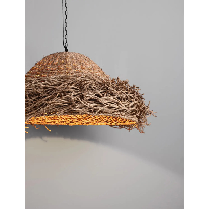 Duża lampa wisząca boho z trawy morskiej Nizza 86cm