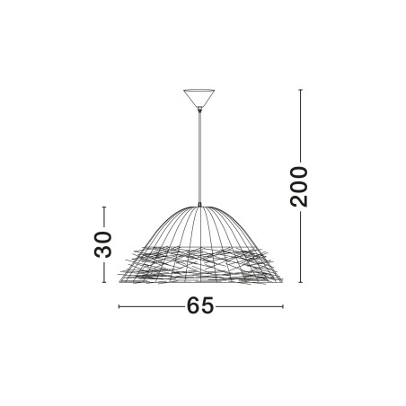 Duża lampa wisząca boho z trawy morskiej Nizza 86cm