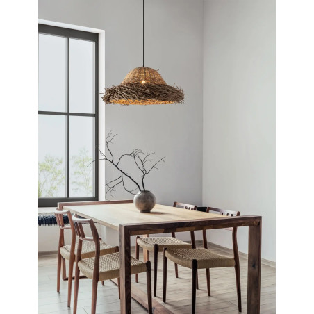 Duża lampa wisząca boho z trawy morskiej Nizza 65cm