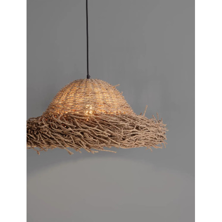 Duża lampa wisząca boho z trawy morskiej Nizza 65cm