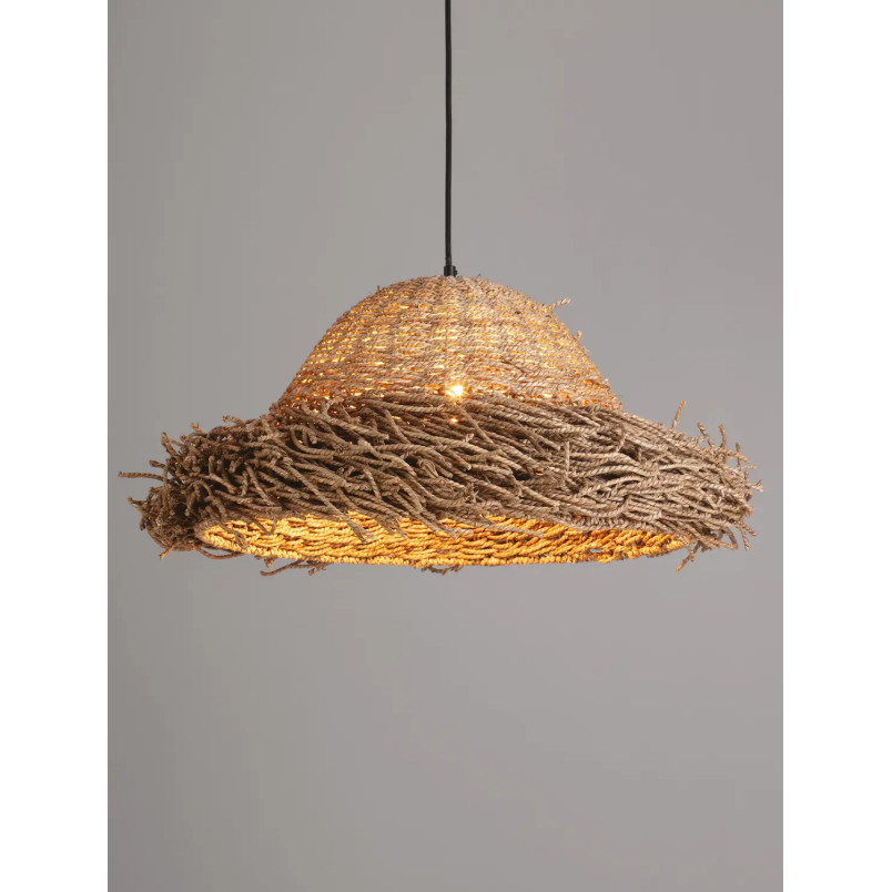 Duża lampa wisząca boho z trawy morskiej Nizza 65cm