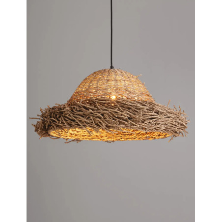 Duża lampa wisząca boho z trawy morskiej Nizza 65cm