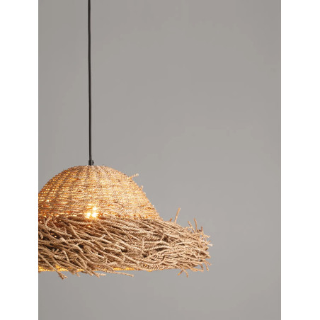 Duża lampa wisząca boho z trawy morskiej Nizza 65cm
