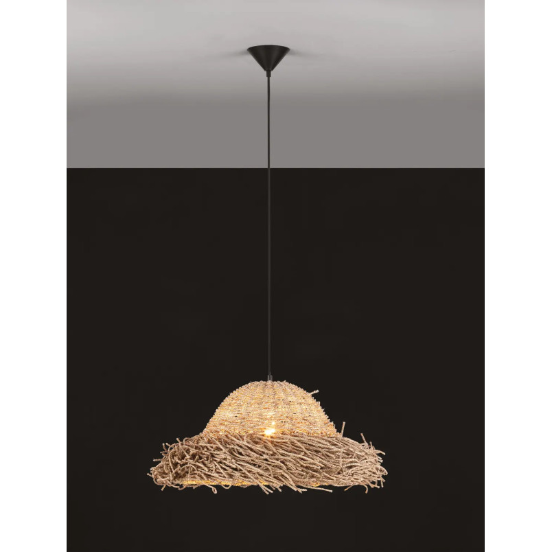 Duża lampa wisząca boho z trawy morskiej Nizza 65cm