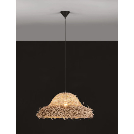 Duża lampa wisząca boho z trawy morskiej Nizza 65cm