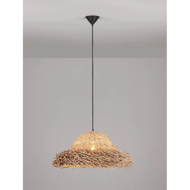 Duża lampa wisząca boho z trawy morskiej Nizza 65cm