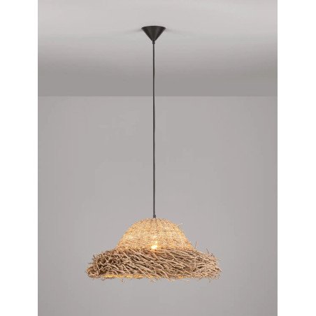 Duża lampa wisząca boho z trawy morskiej Nizza 65cm