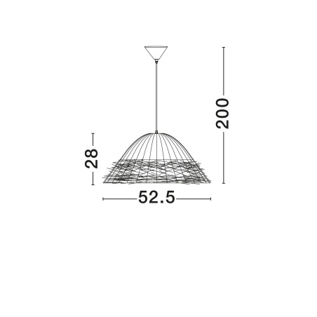 Duża lampa wisząca boho z trawy morskiej Nizza 65cm