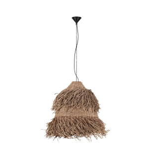 Duża lampa wisząca boho z trawy morskiej Yasaki 80cm H:61cm brązowa
