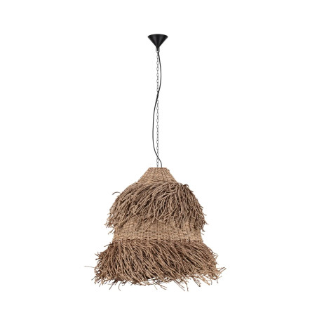 Duża lampa wisząca boho z trawy morskiej Yasaki 80cm H:61cm brązowa