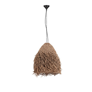 Duża lampa wisząca boho z trawy morskiej Yasaki 61cm H:55cm brązowa